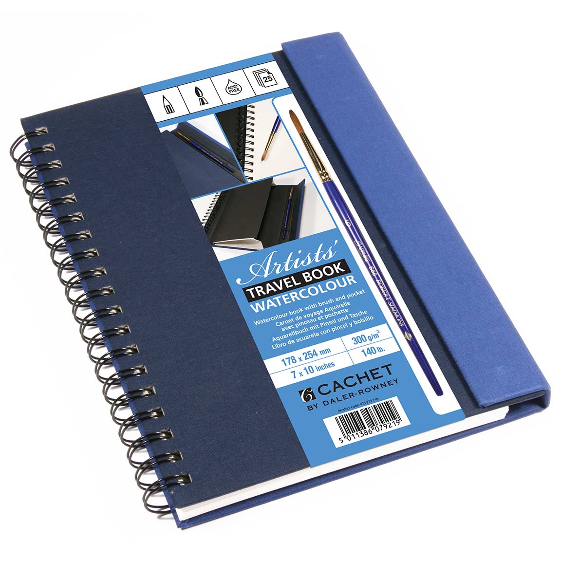 Daler-Rowney Cachet Travel book - akvarelový blok papiera 300g, 178 x 254 mm